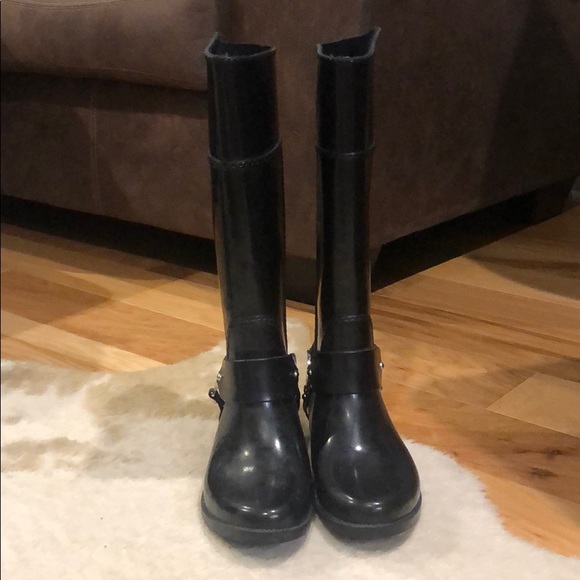 Black Michael Kors Rain Boots - Picture 2 of 5